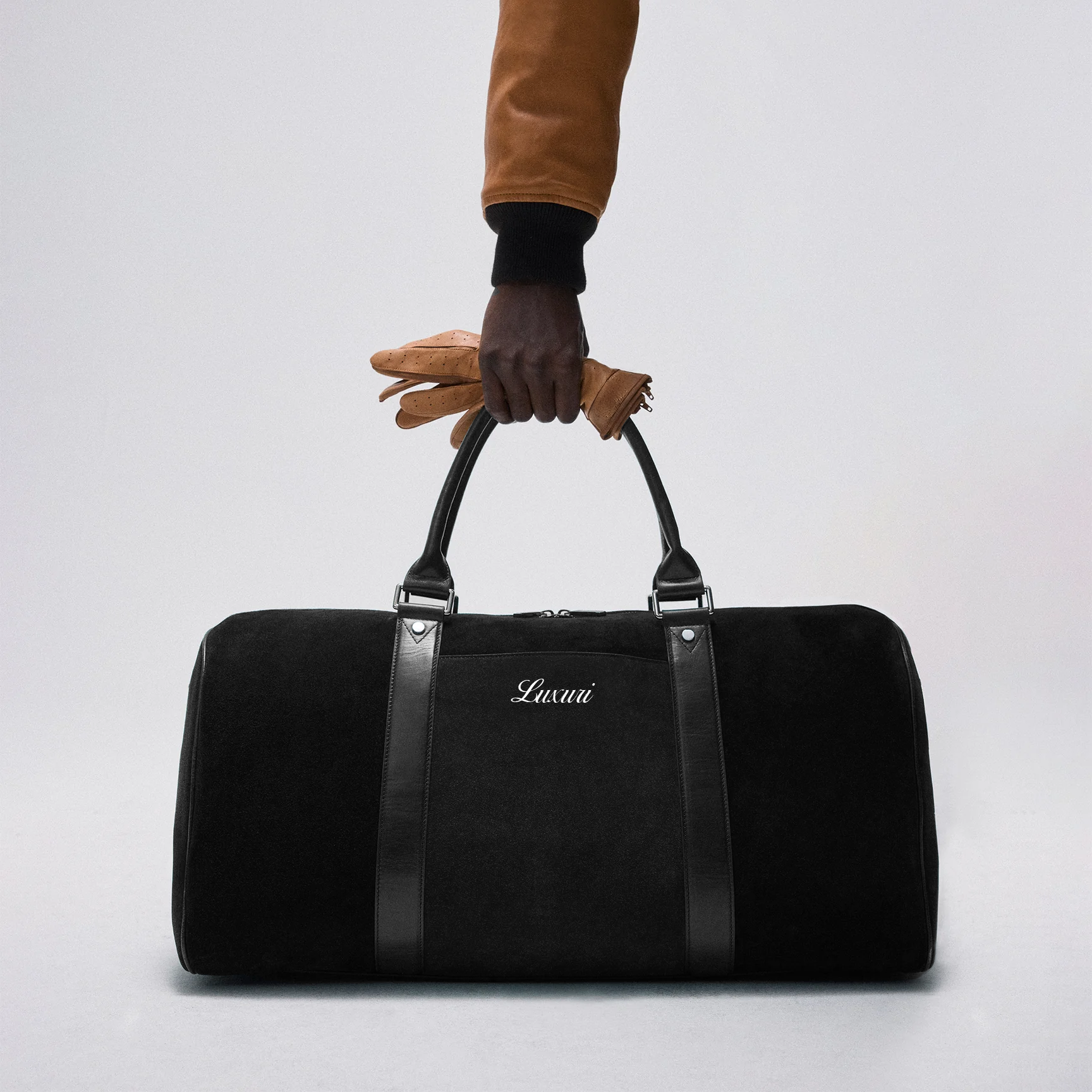 Luxuri Mixed Suede Duffle Bag