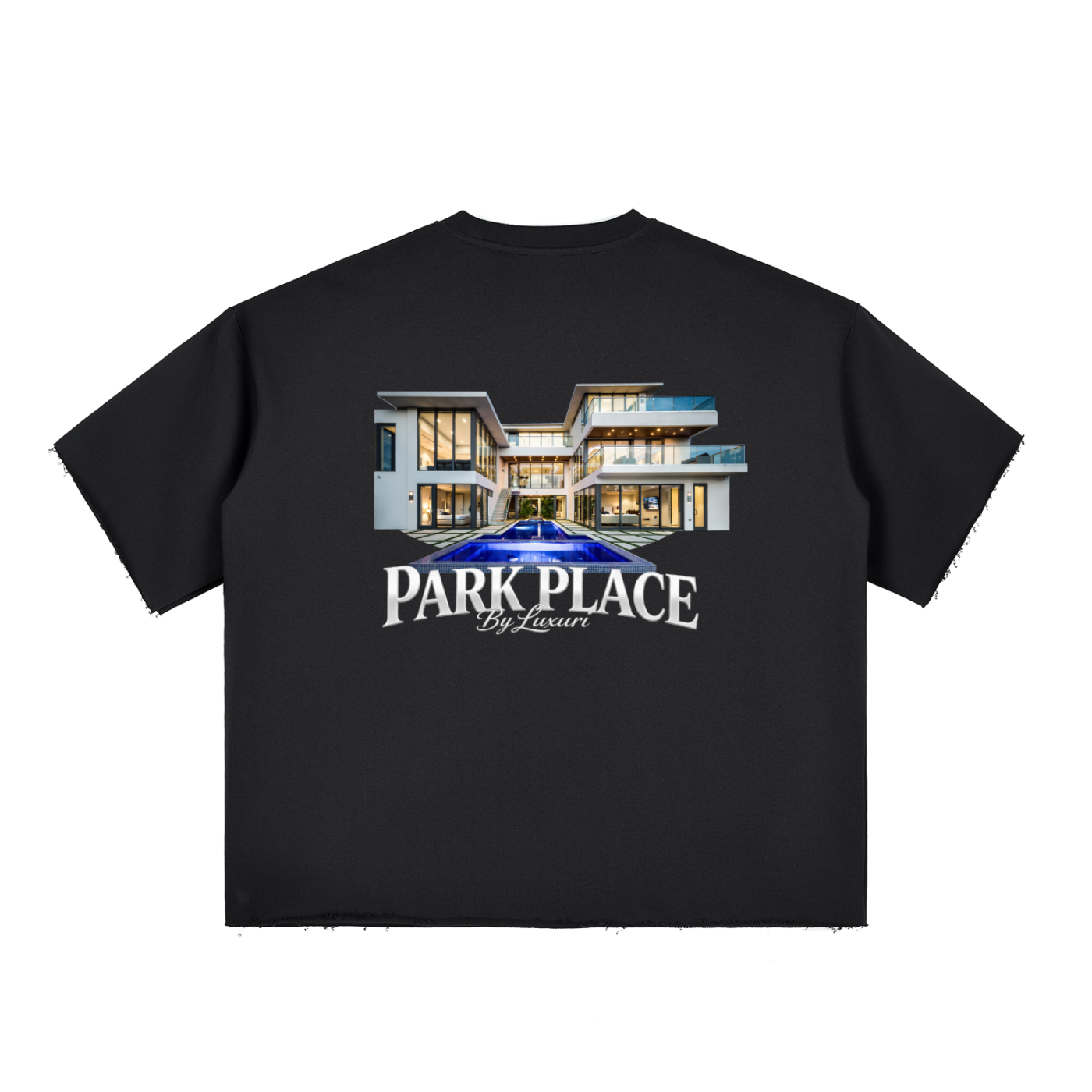 Boxy Half-Sleeve Raw-Edge T-Shirt